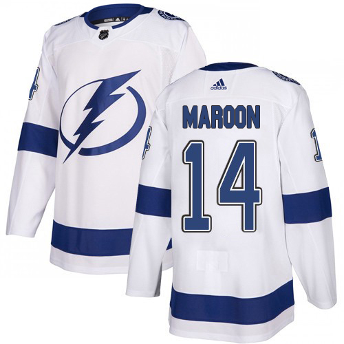 Adidas Tampa Bay Lightning 14 Pat Maroon White Road Authentic Youth Stitched NHL Jersey
